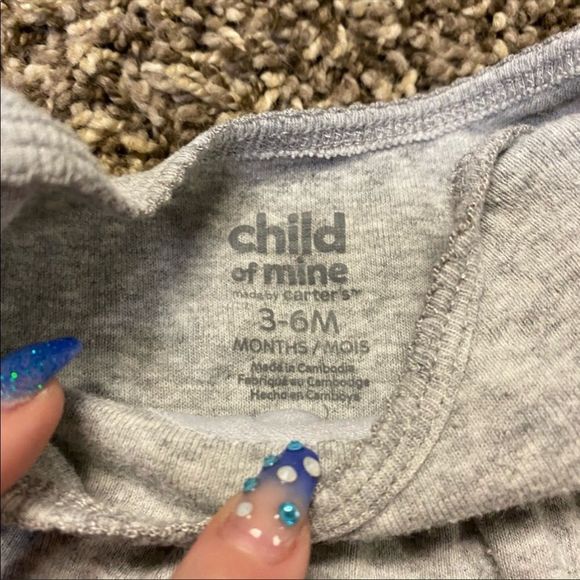 CARTERS | 3/$15 Gray Diaper Tshirt - Picture 3 of 3
